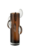 J-Line vaas Steggy - glas - bruin - large - 37 cm hoog
