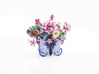 Bouwpakket 3D Model DIY Mand met Vlinderbloemen Magneet- gekleurd- metaal