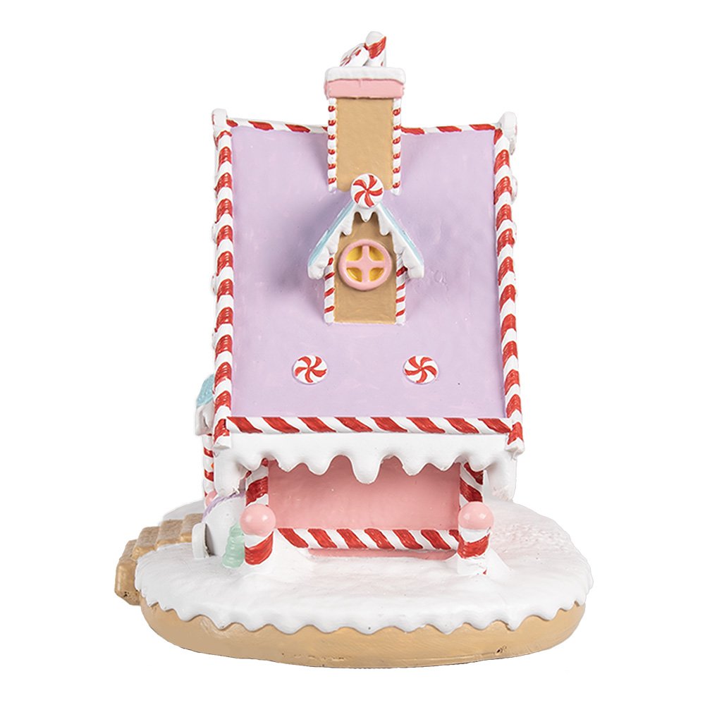 Gingerbread house 16x13x15 cm Roze Kunststof Peperkoekhuisje