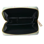 Portemonnee 10x15 cm Groen Roze Polyester Roosjes