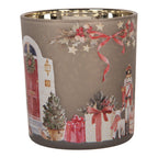 Waxinelichthouder Ø 7x8 cm Grijs Glas Kerst