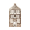 Waxinelichthouder Huis 7x7x14 cm Grijs Keramiek