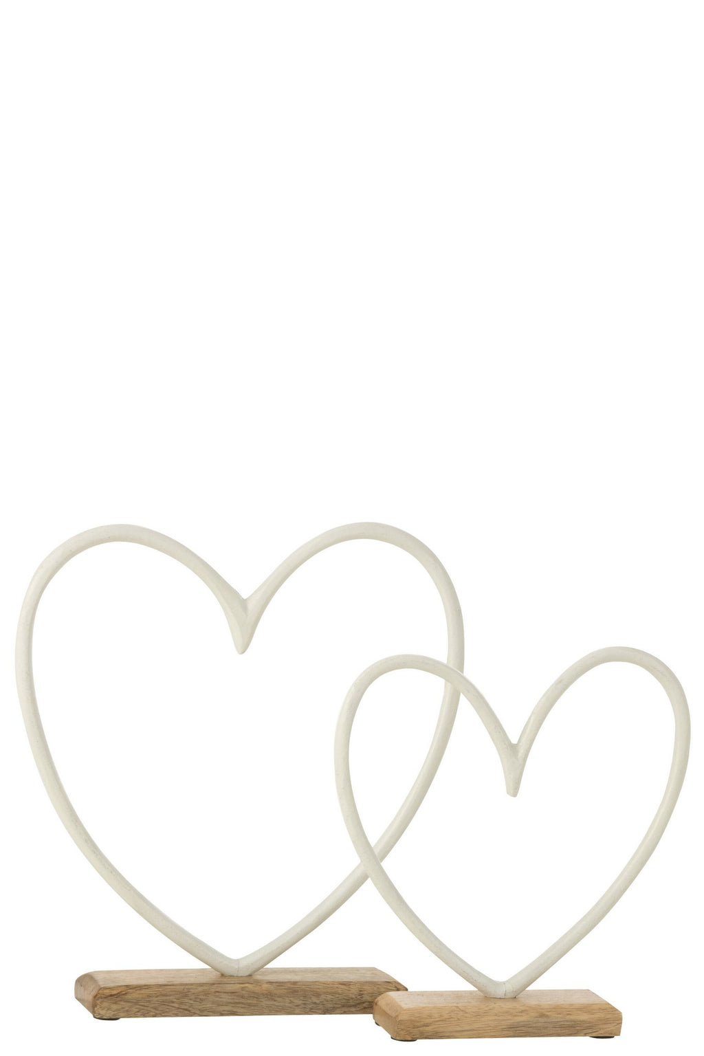 J-Line decoratie Hart op voet - aluminium - wit - large