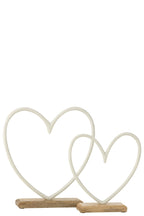 J-Line decoratie Hart op voet - aluminium - wit - large