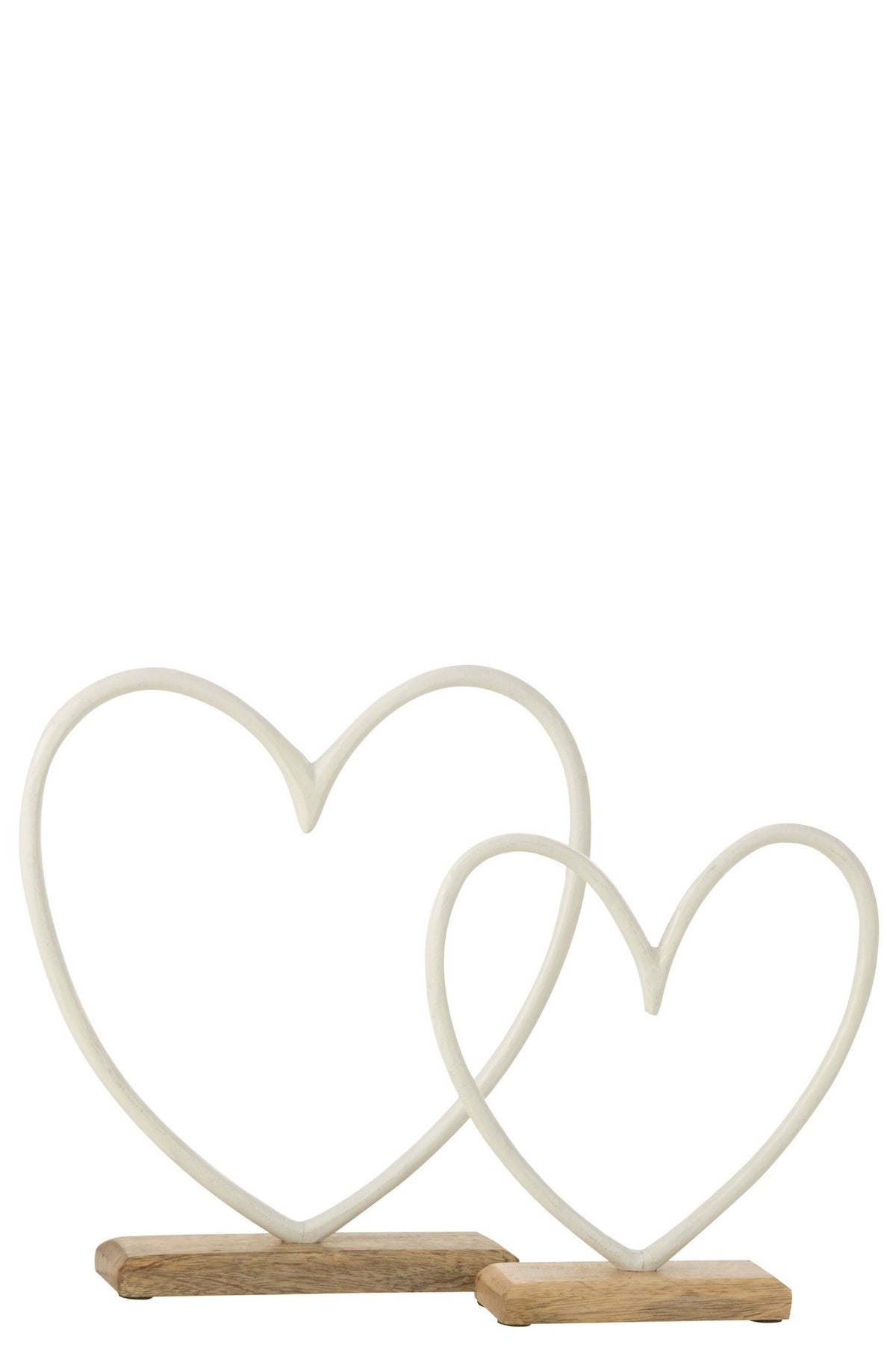 J-Line decoratie Hart op voet - aluminium - wit - large