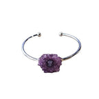 Dames set armband en ring met paarse Agaat