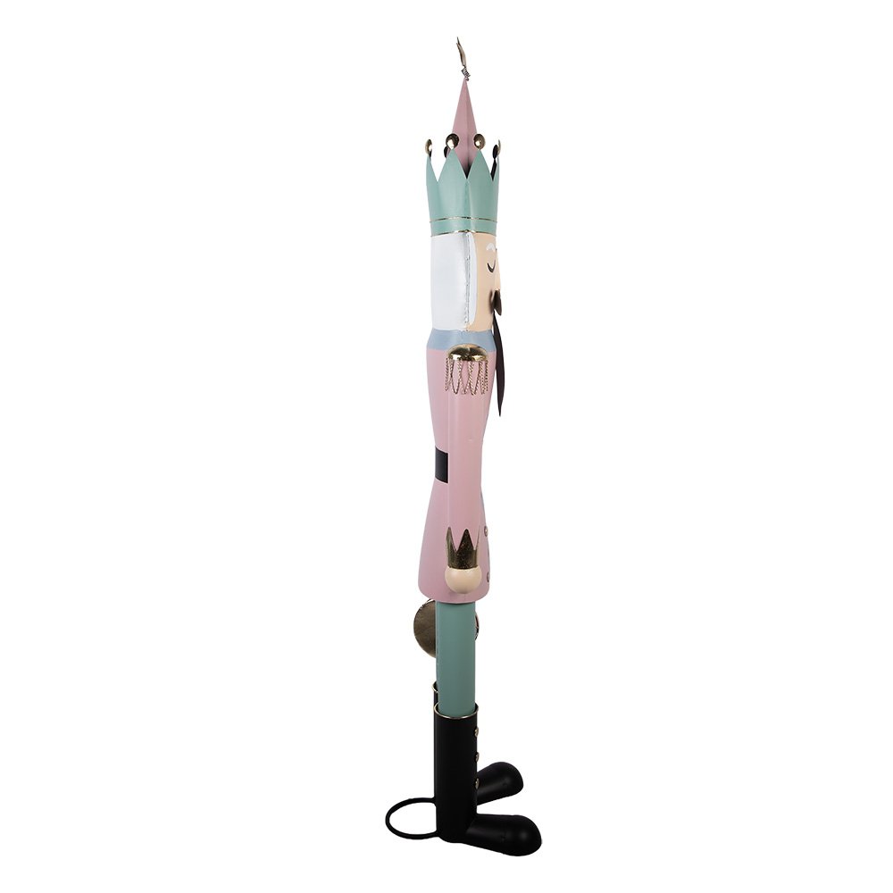 Kerstdecoratie Beeld Notenkraker 41x34x174 cm Roze Metaal