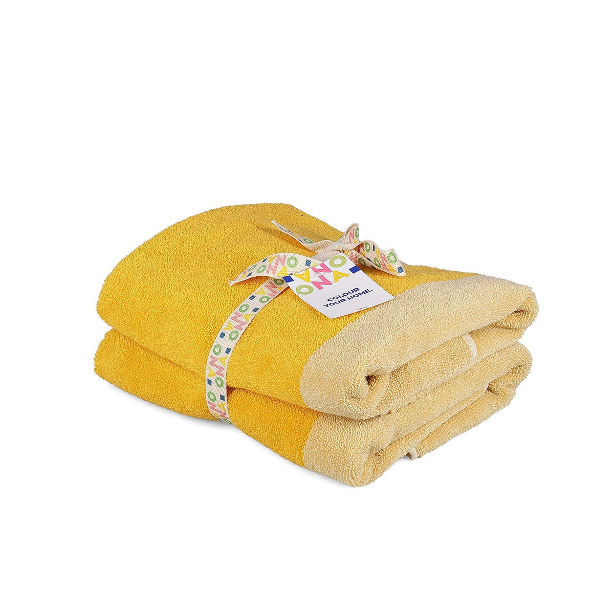 Badhanddoek 50x100cm zonnig geel Pixie - Set van 2