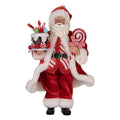 Kerstdecoratie Beeld Kerstman 16x8x28 cm Rood Textiel