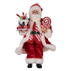 Kerstdecoratie Beeld Kerstman 16x8x28 cm Rood Textiel