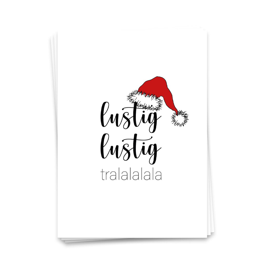 Grappig, grappige tralalalala - kerstkaart 10 set