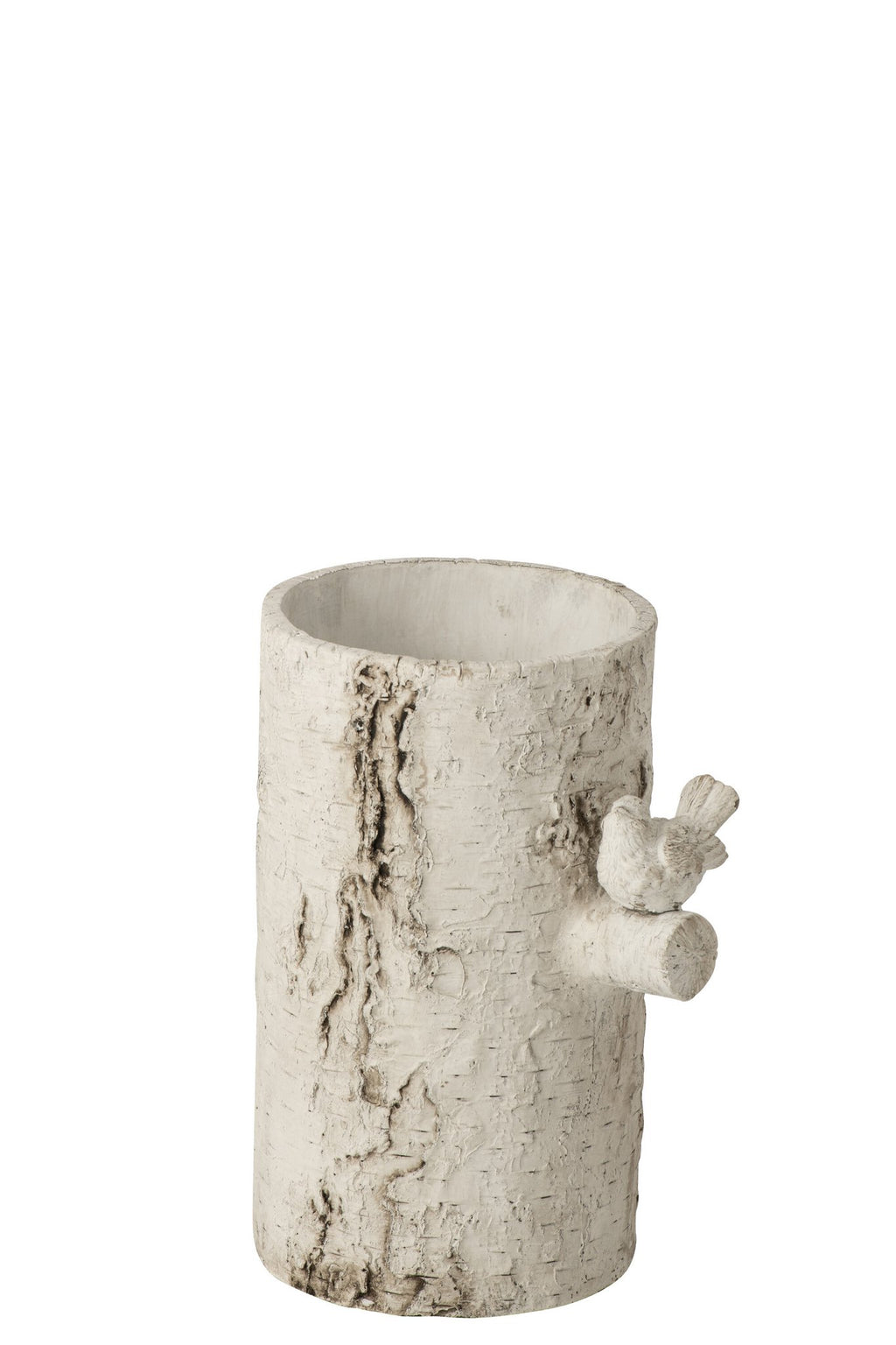 J-Line vaas Vogel - cement - wit - small