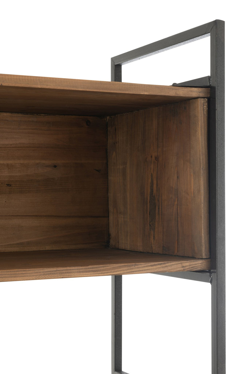 J-Line Rek Gerecycleerd Hout/Metaal Zwart/Naturel Small