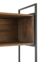 J-Line Rek Gerecycleerd Hout/Metaal Zwart/Naturel Small