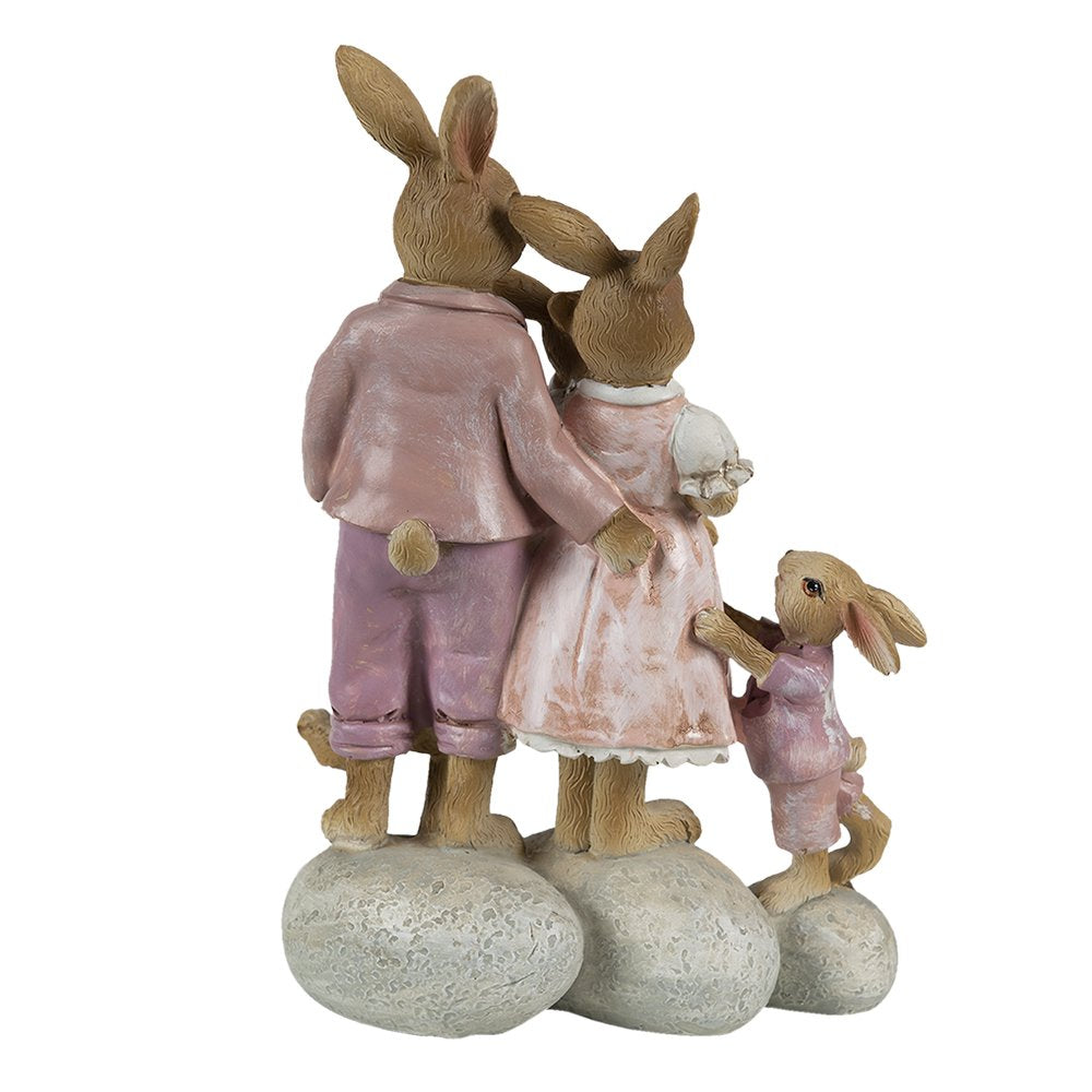 Beeld Konijn 11x6x18 cm Roze beige polyresin