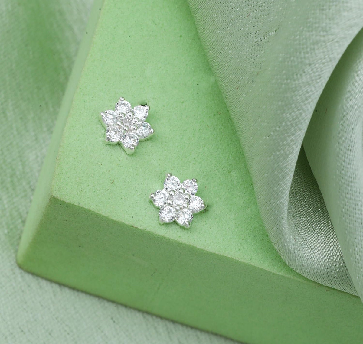 Oorknopjes | Bloemen fijn sterling zilver verguld | Rhodium