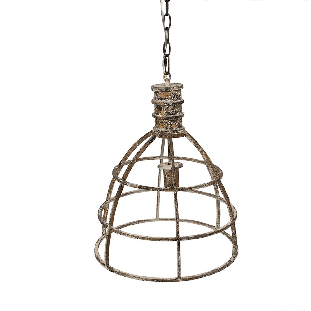Hanglamp Ø 39x47 cm Beige IJzer Hanglamp Eettafel