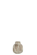 J-Line vaas Fles Marmer - steen - beige - small - Ø 10 cm