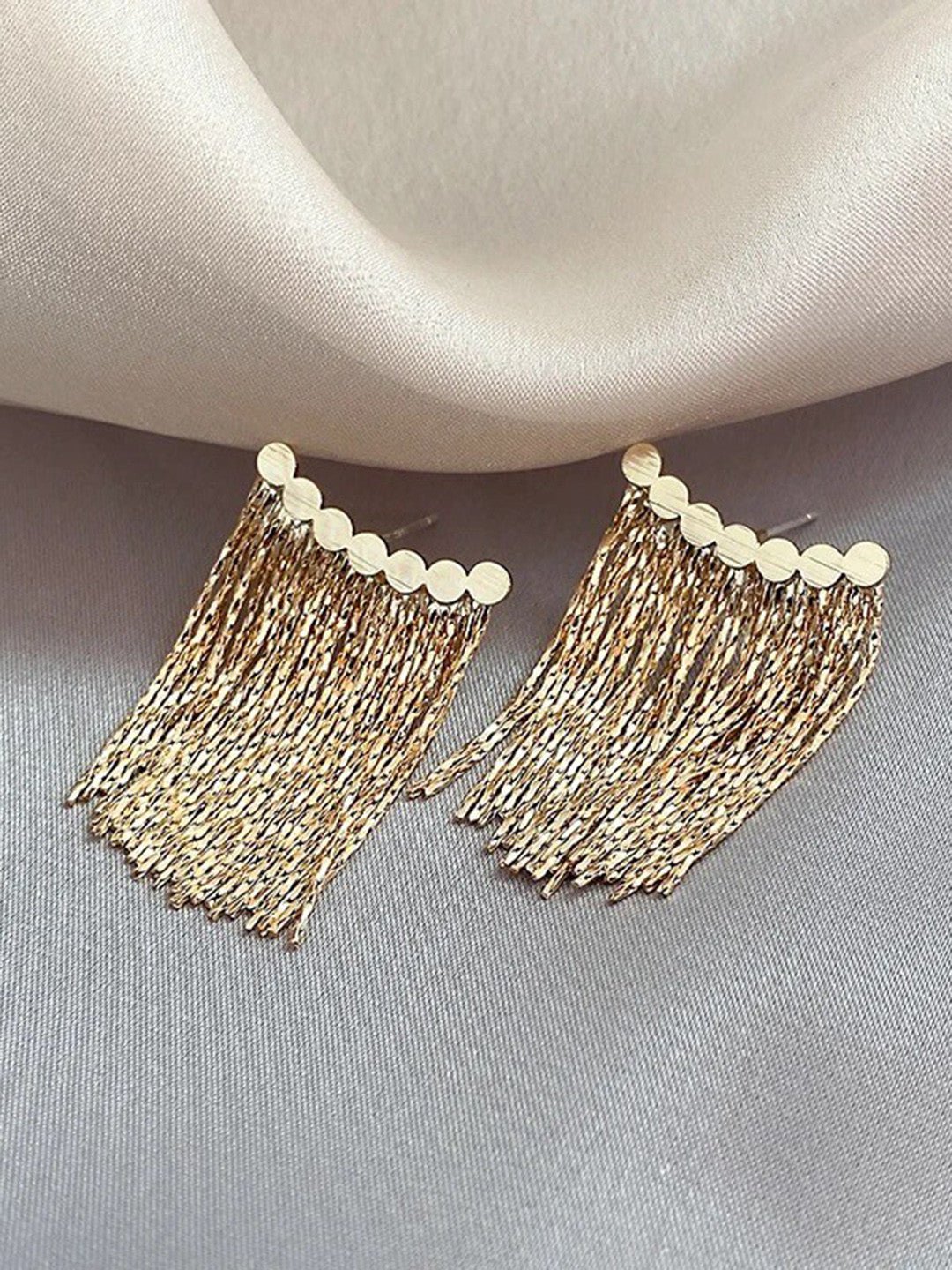 Vergulde oorbellen – mode-sieraden – eigentijdse stijl – 4 cm lengte