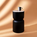 Marmeren Drum Bijzettafel - Zwart Ijzer - Modern Design