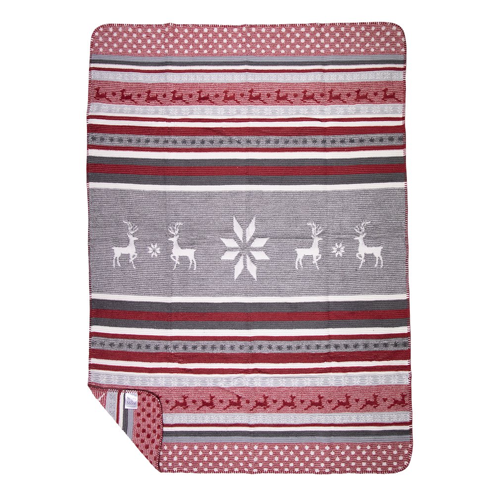 Plaid herten rood grijs 130x180cm