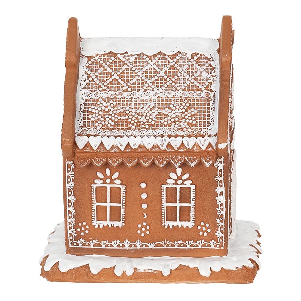 Gingerbread house met LED 17 cm Bruin Polyresin Peperkoekhuisje