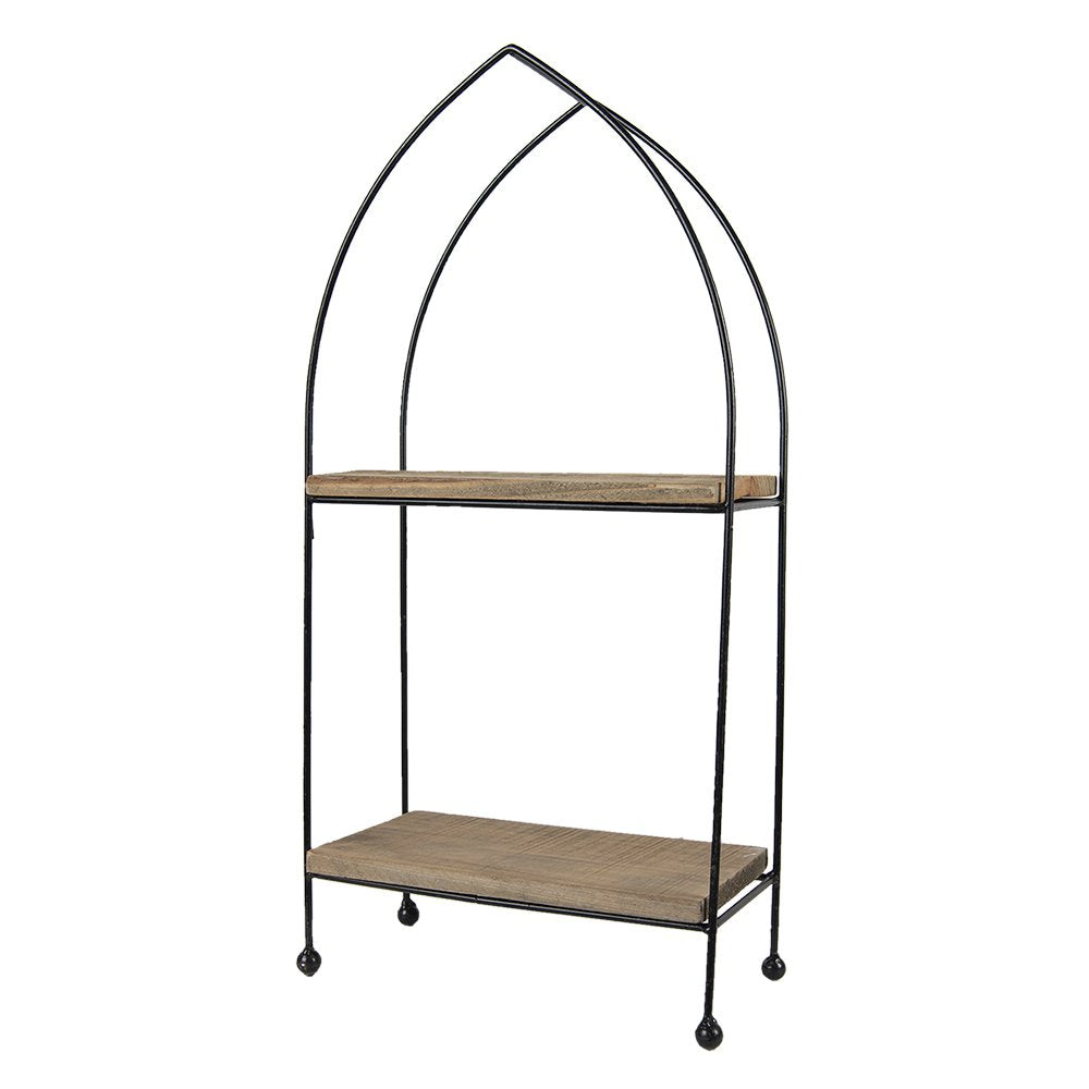 Etagère Bruin, Hout en Metaal 27x14x57 cm