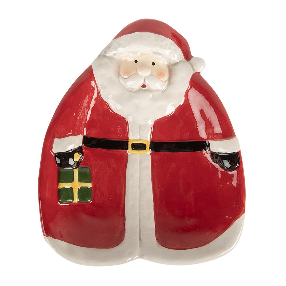 Ontbijtbord Kerstman 20x16x4 cm Rood Keramiek