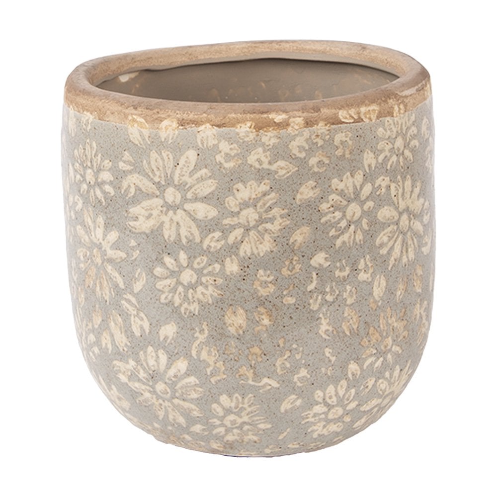 Bloempot Ø 14x13 cm Grijs Keramiek