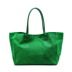 Lola – Italiaanse leren tas met python-reliëf – Groen
