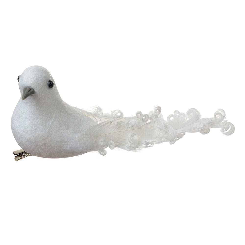 Decoratie Vogels 19x9x10 cm Wit Kunststof