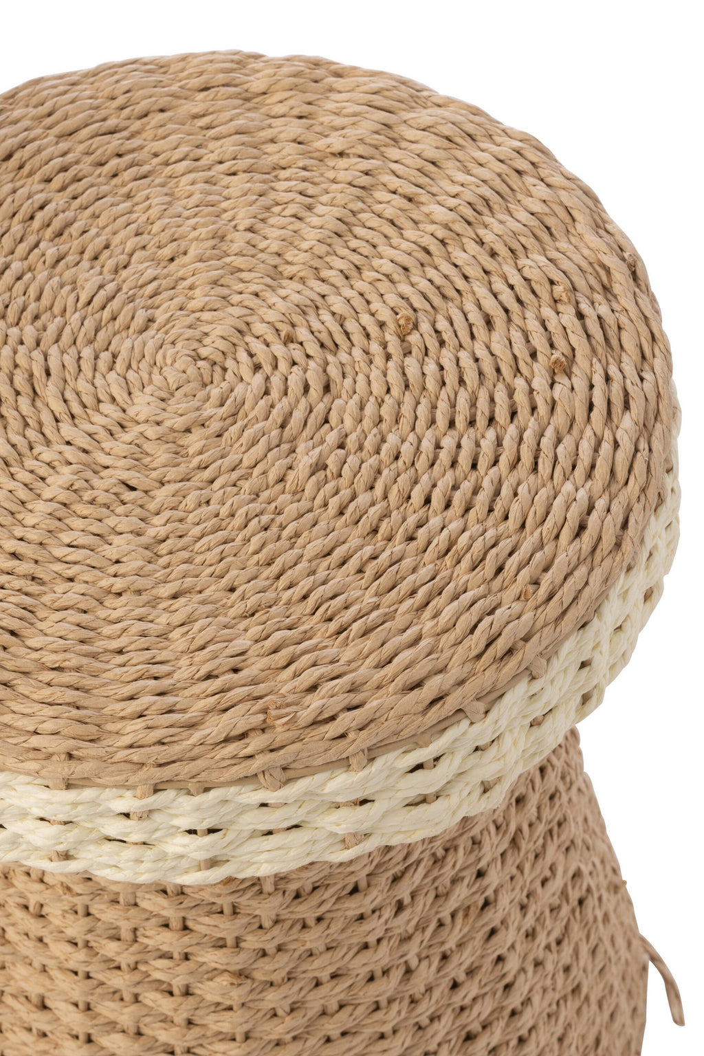 J-Line bijzettafel - papier - naturel/wit - set van 2