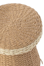 J-Line bijzettafel - papier - naturel/wit - set van 2
