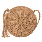 Handtas Dames Ø 22 cm Beige Papierstro Tas