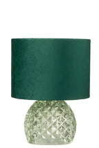 J-Line tafellamp - glas - lichtgroen - LED lichtjes