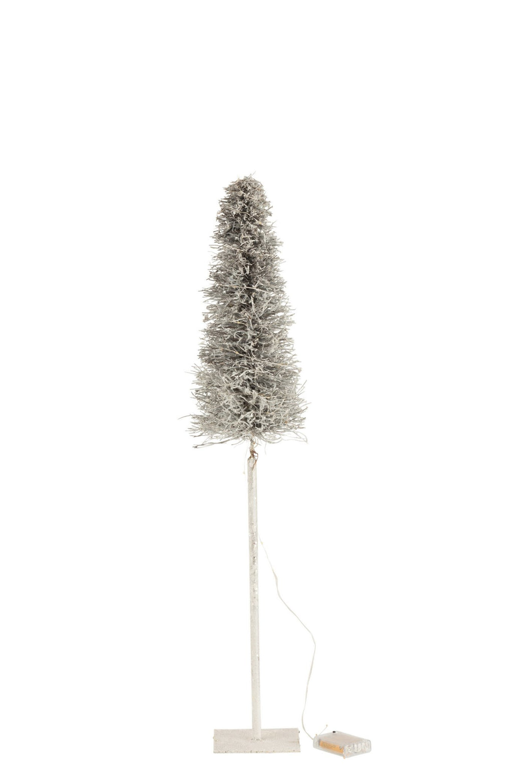 J-Line decoratie kerstboom - polyresin - wit - LED lichtjes - medium