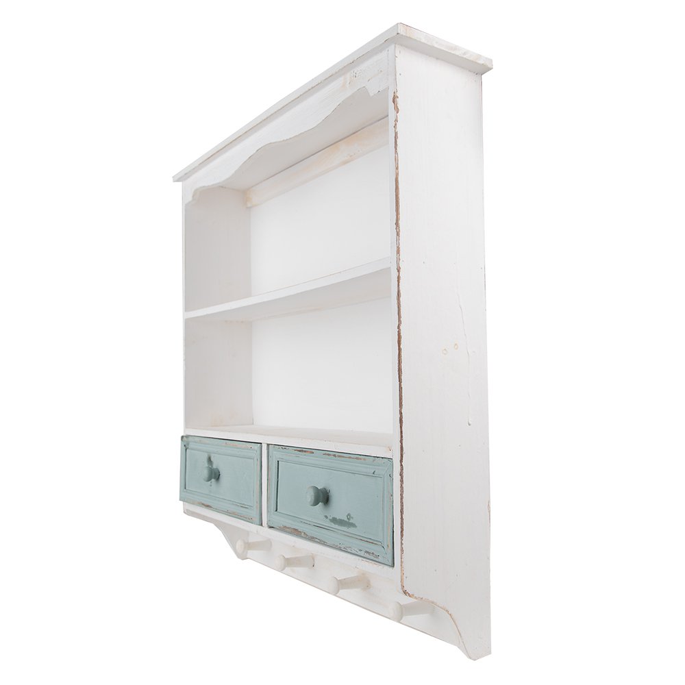 Wandrek 56x13x60 cm Wit Hout Muurrek