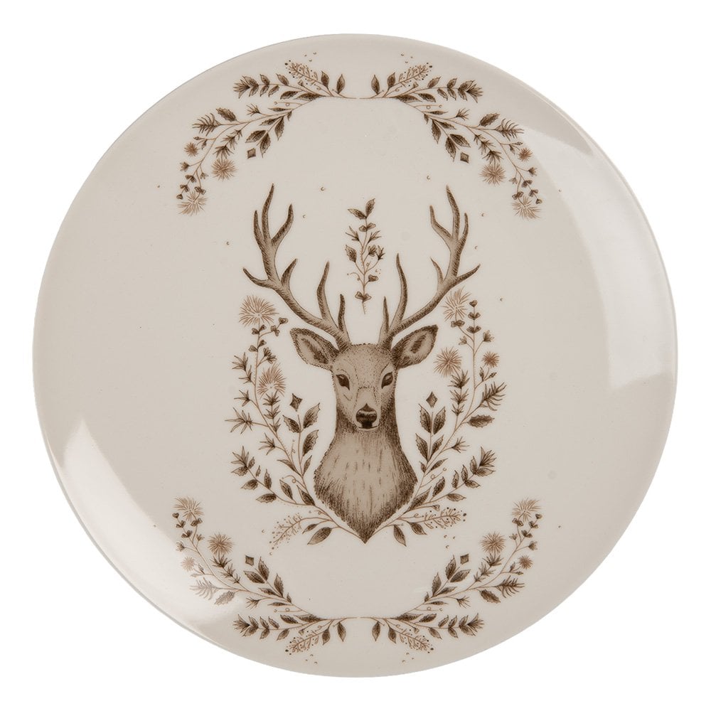 Ontbijtbord Ø 20x2 cm Beige Porselein Hert