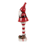 Kerstdecoratie Beeld Kerstman 7x7x23 cm Rood Wit Keramiek