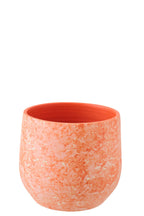 J-Line bloempot - keramiek - oranje/wit - L