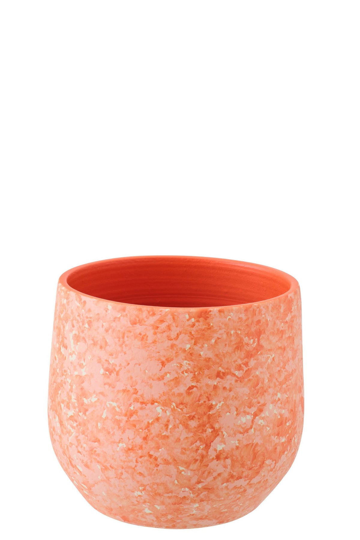 J-Line bloempot - keramiek - oranje/wit - L