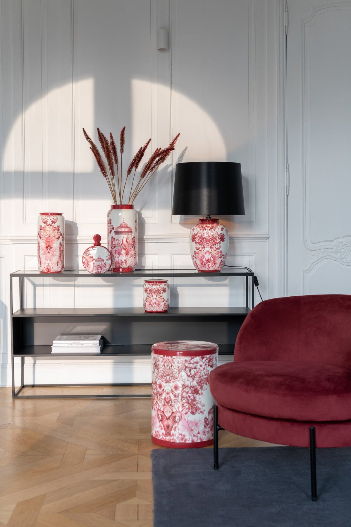 J-Line Console Vierkant Metaal/Glas Zwart