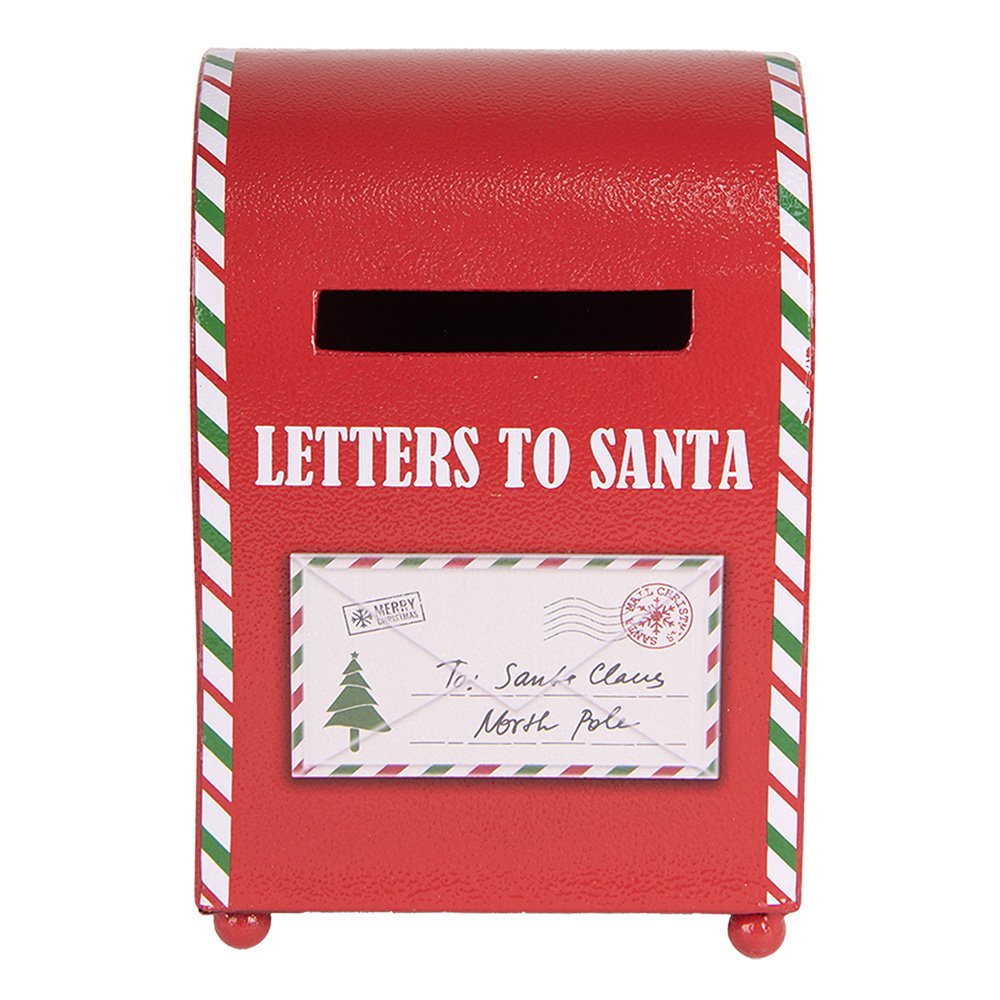 Kerstdecoratie Brievenbus 14x13x19 cm Rood Metaal