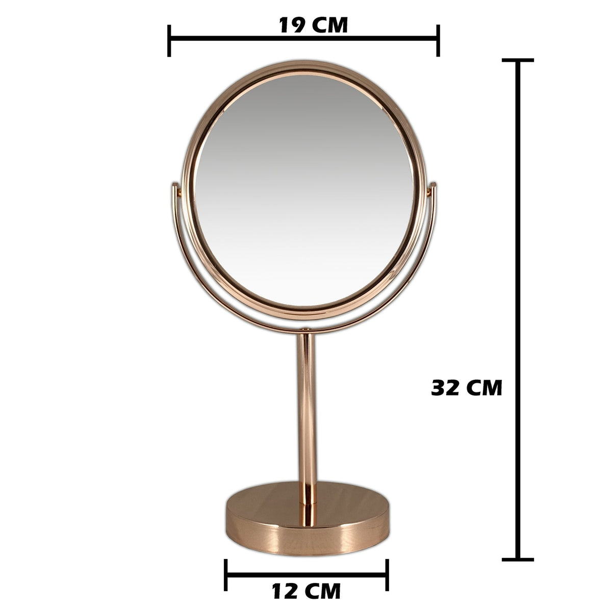 Metalen make-up spiegel Rosé Goud, 5, 7 of 10x vergroting.