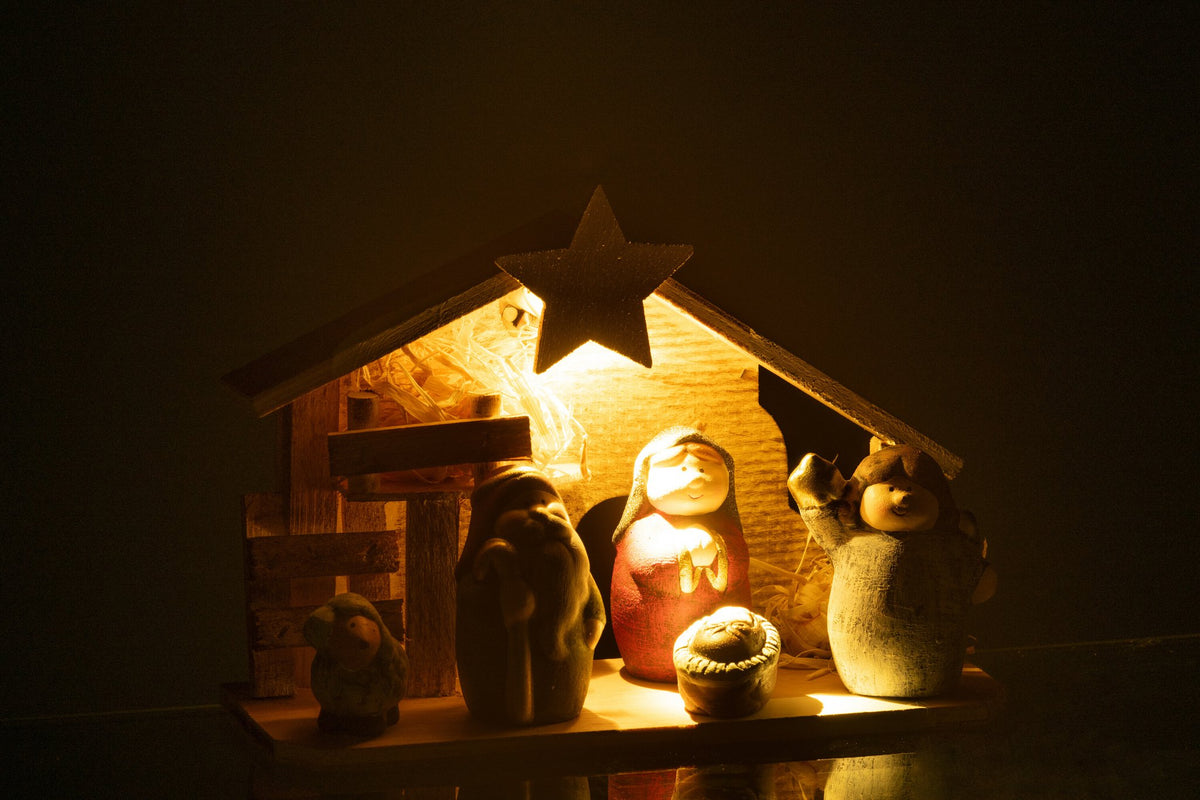 J-Line Kerststal Led Porselein Mix Medium