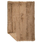 Plaid teddy langhaar pluk cognac 130x180cm