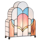 Tiffany Tafellamp 30x4x25 cm Wit Roze Glas Tiffany Bureaulamp