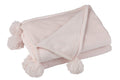J-Line plaid Pompom - polyester - lichtroze - 170 x 130 cm