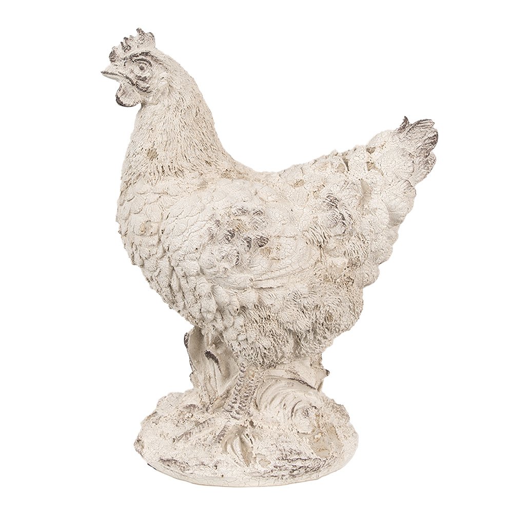 Beeld Kip 26 cm Beige Polyresin Decoratie