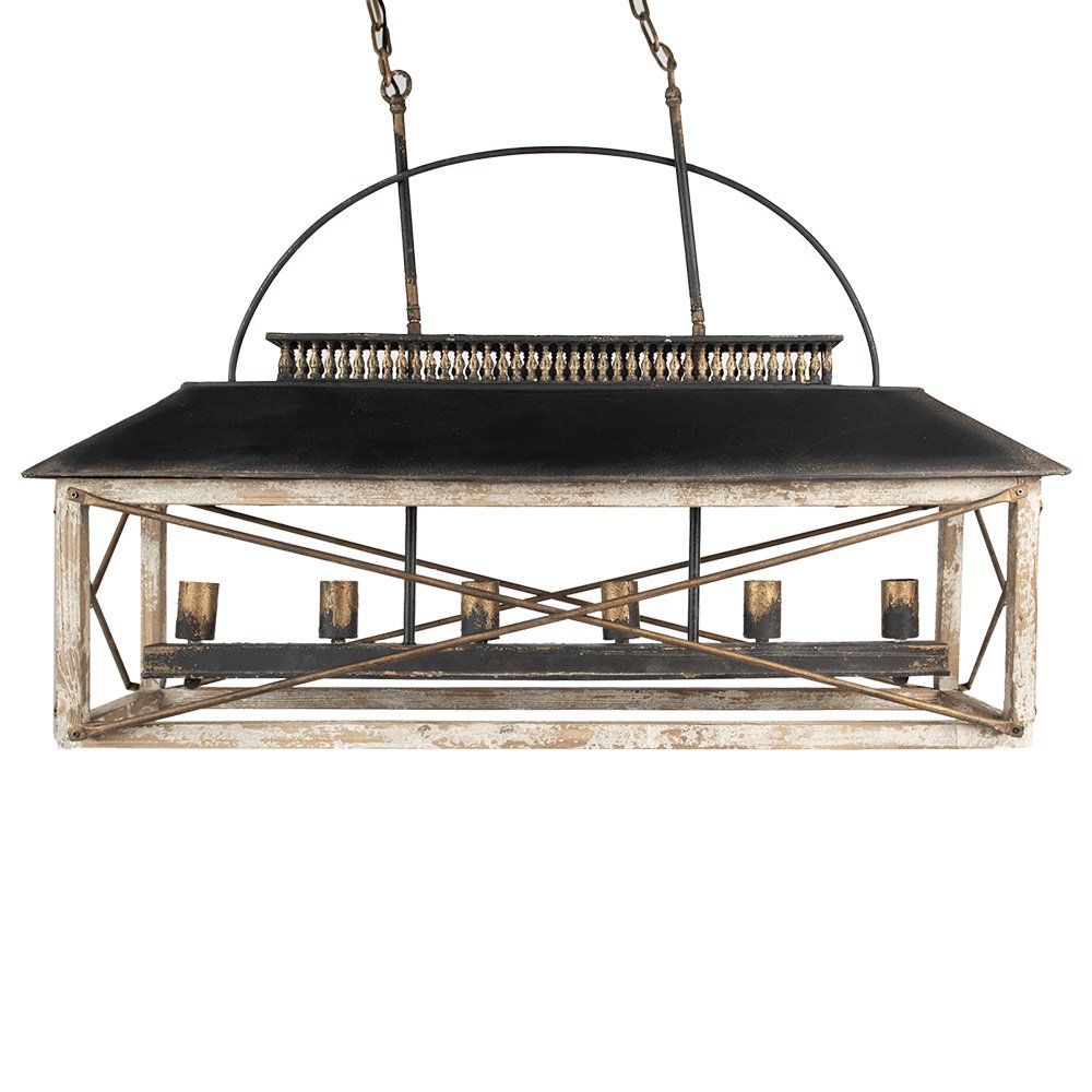 Hanglamp 99x30x70 cm Zwart Bruin ijzer Hanglamp Eettafel